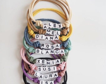 Bracelet noeud avec nom