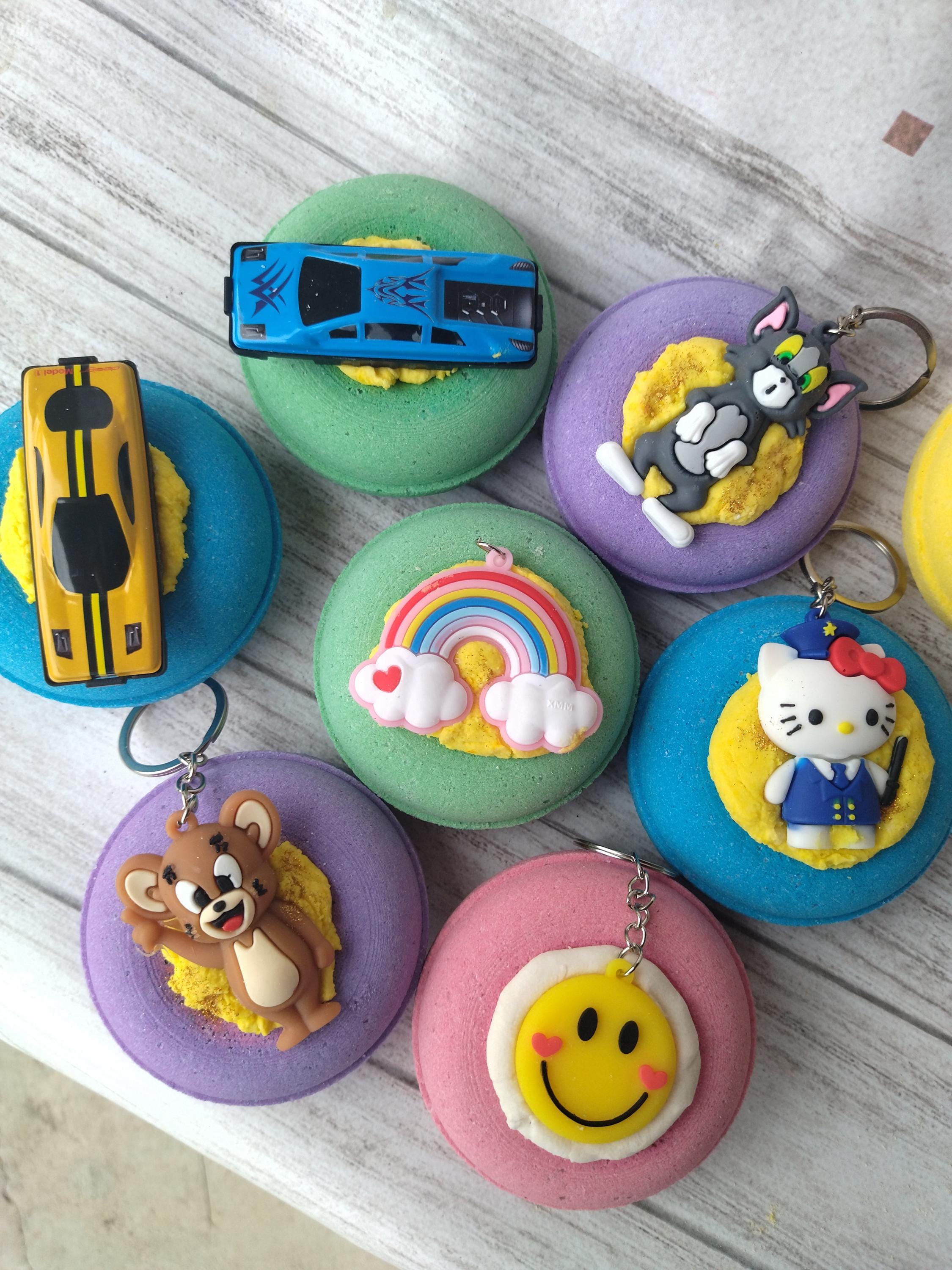Kids Bath Bomb with Surprise Toy | Bubble Bath Bomb for Children | Rainbow, Cars, Hello Kitty | Handmade Gift | Party Favor