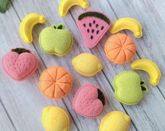 Fruit Bath Bomb Set – Mini Bath Bomb Smoothie Cup – Summer Gift for Kids & Teens – Colorful Fizzy Bath Bombs – Birthday Gift Box