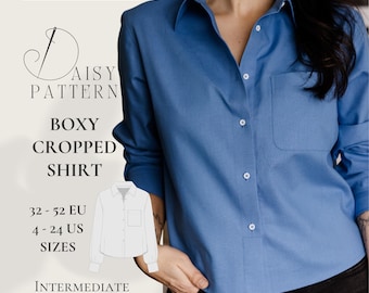 Boxy Cropped Shirt PDF Sewing Pattern