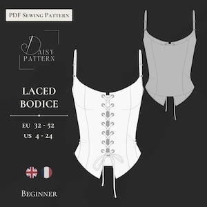 Front Lace-Up Top Schnittmuster PDF - ausgestattet Cami Mieder