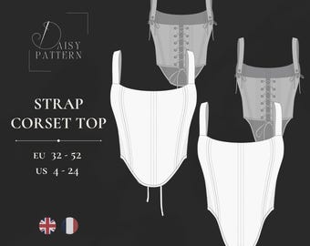 Corset PDF Sewing Pattern | Strappy Corset Top, Classic & Longline Versions
