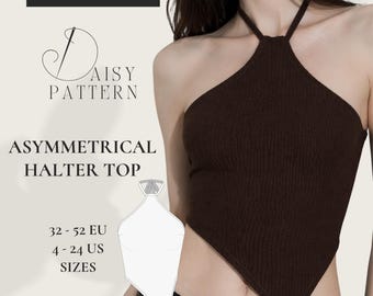 Asymmetrical Halter Top PDF Sewing Pattern