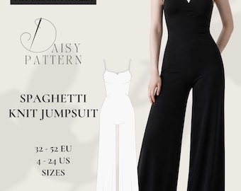 Spaghetti Knit Jumpsuit PDF Sewing Pattern