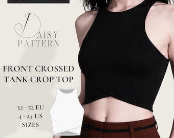Front Crossed Tank Crop Top PDF Sewing Pattern