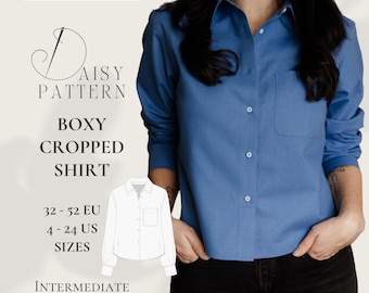 Boxy Cropped Shirt PDF Sewing Pattern