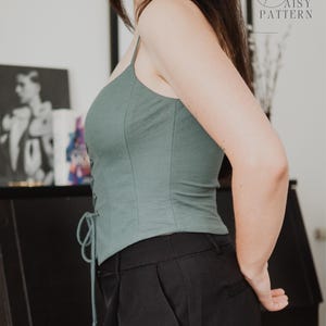 Laced Bodice PDF Sewing Pattern - Soft Corset Top image 14