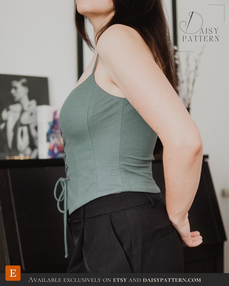 Laced Bodice PDF Sewing Pattern - Soft Corset Top image 14