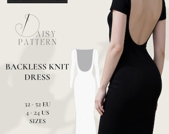 Backless Knit Dress PDF Sewing Pattern