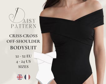 Criss Cross Off Shoulder Bodysuit PDF Sewing Pattern
