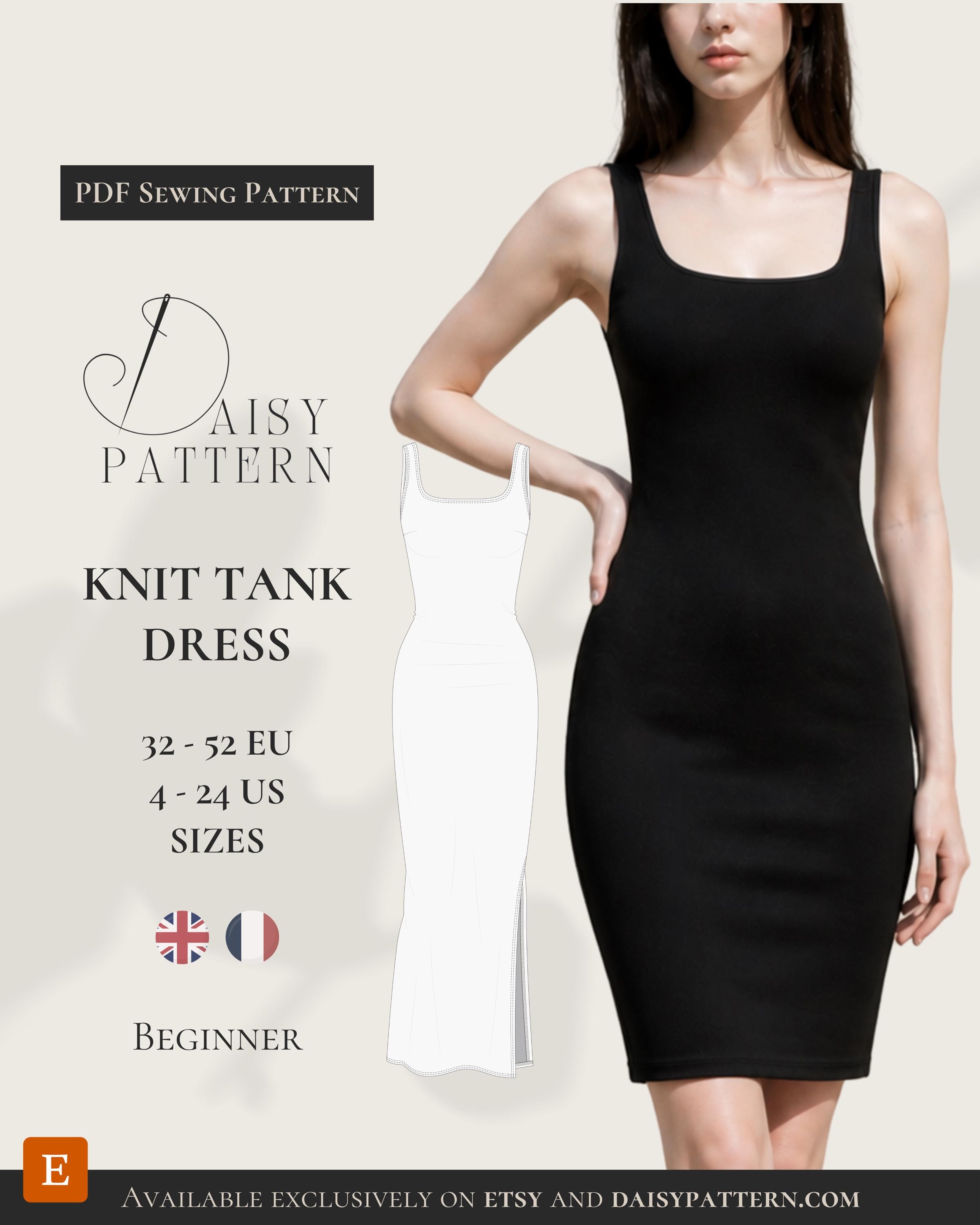 knit tank dress sewing pattern Knit Tank Dress PDF Sewing Pattern