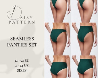 Elegant Seamless Panties Set PDF Sewing Pattern: eu 32-52 / us 4-24, DIY Lingerie Project