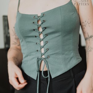 Laced Bodice PDF Sewing Pattern - Soft Corset Top image 18