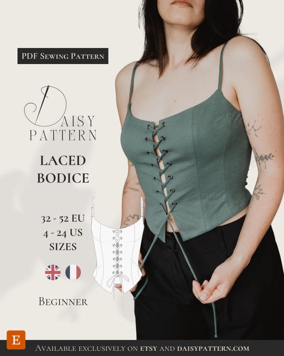 Laced Bodice PDF Sewing Pattern - Soft Corset Top