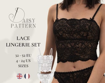 Lace Lingerie Set PDF Schnittmuster: Camisole & kurze Panty