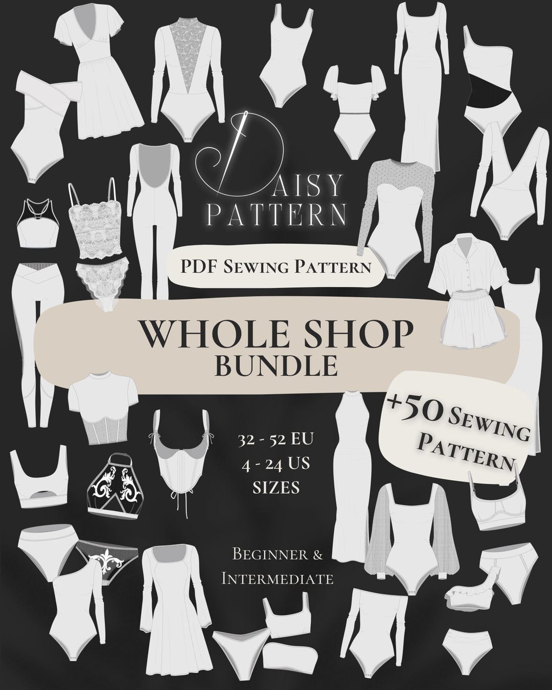 Whole Shop Sewing Pattern Bundle – 50 PDF Patterns | Digital Download ...
