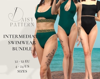 Intermediate Swimwear PDF Sewing Pattern Bundle for Women's Sizes 32-52 EU / 4-24 US