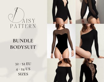 Versatile Bodysuit Sewing Pattern Bundle: Vintage-Inspired Designs for Women (EUR 32-52 / US 4-24)