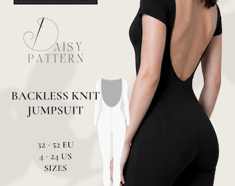 Backless Knit Jumpsuit PDF Sewing Pattern