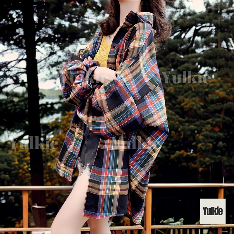 Korean Style Plaid Shirt - Etsy
