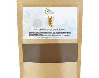 Mezcla de té de hierbas orgánico para el bienestar masculino: energizante y nutritivo.