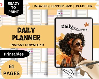 Dagplanner, ongedateerd, afdrukbaar productiviteit, takenlijst (digitale download)