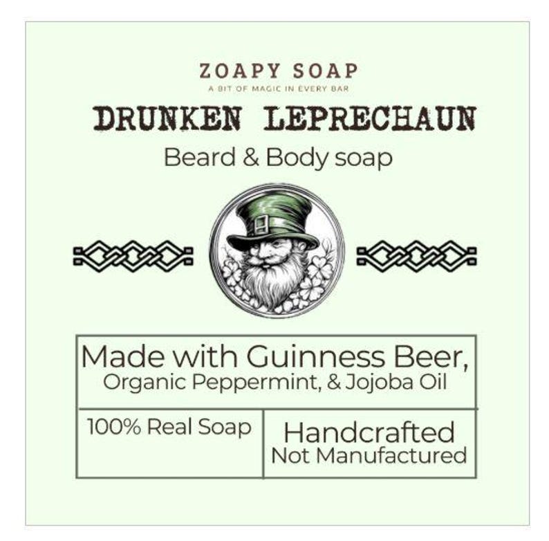 Savon pour le corps et la barbe Drunken Leprechaun : bière Guinness, menthe poivrée, huile de jojoba image 2