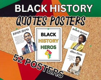 Black History Posters, Bulletin Board Display, Black History Decor, African American History, Printable Banner, History Quotes, Juneteenth
