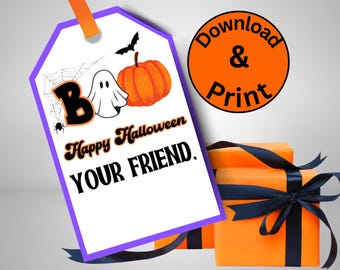 Halloween Favor Tag, Boo Geschenkanhänger, Süßes oder Saures Favor Tag, Leckerlibeutel, druckbare Halloween-Tags, Halloween-Korb-Tag, Geschenkanhänger druckbar