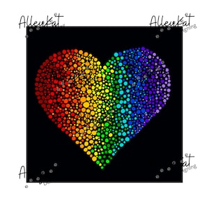 Rainbow Dot Mandala Heart PNG, Rainbow heart clipart, Valentines Dot Heart, Digital Design Download, Graphic PNG,  Love Heart Png, Png