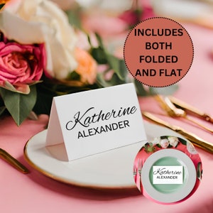 Name Card Template, Bohemian Wedding Place Card Template, Printable Name Cards, Modern Minimalist Place Card Template, Instant Download