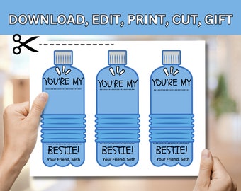 Drink Bottle Valentine Printable, Hydration Drink, Kids Valentines, Classroom Valentines, School Valentines, Valentine card