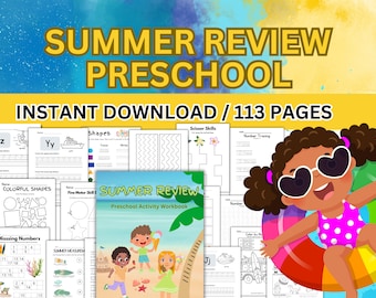 Pre K Summer Curriculum, Preschool Curriculum Lesson Plan, Summer Activity Pack, Printable Summer Math Worksheets, Printable Summer Literacy