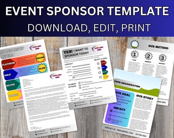 EREIGNIS-SPONSORSCHAFT, Canva-Vorlage, Vorlage für Fundrafting-Veranstaltung, Event-Sponsor, Unternehmenssponsor, Werbebrief, Anschreiben