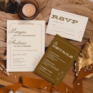 Hochzeitseinladungs-Vorlage - Boho, Western Aesthetic - Bearbeitbar, Sofort-Download