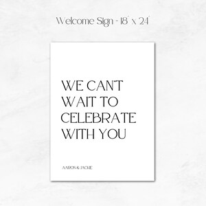 Wedding Welcome Sign Template - Clean, Modern Aesthetic - Editable