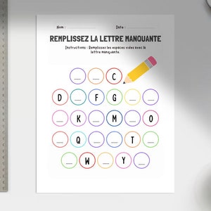 Remplissez La Lettre Manquante -  Fill In The Missing Letter - French Worksheet - French Education