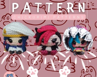 Chibi-Style Trio Amigurumi Crochet Pattern Set – Inspired by an Animated Series