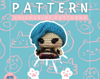 Arcane Jinx Inspired Crochet Pattern – Doll & Plush Toy Design – Fan Art DIY Crochet Pattern