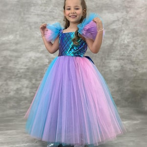 Ariel-Inspired Mermaid Dress for Toddlers - Perfect Halloween Costume - Cute Little Mermaid Birthday Outfit for Girls