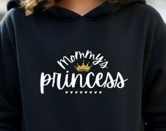 Sudadera con capucha princesa de mamá, sudadera con capucha para niña, regalo para hija, regalo del día de la hija, linda sudadera con capucha femenina