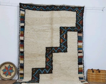 Autentico tappeto berbero marocchino, tappeto in lana fatto a mano, tappeto da pavimento tribale azilal vintage, arredamento Boho, tappeto artigianale personalizzato, spedizione gratuita
