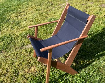 Batu Mahogany hardwood outdoor indoor sling lounge chair