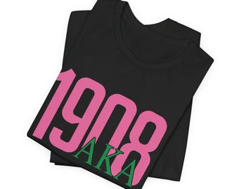 AKA, 1908, Unisex Jersey Short Sleeve Tee, 1908 Unisex Comfy Jersey Tee, Short Sleeve T-shirt, Everyday Wear, Unisex Tee Shirt, Casual Gift