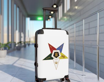 Eastern Star Suitcase, White, Lightweight Luggage, Carry-On Bag, Durable Suitcase, Travel Essentials, Stylish Baggage, Cabin Size Suitcase