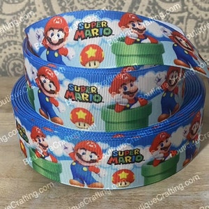 Super Mario Ribbon Hochwertige Ripsband Massenware 1 "& 1,5 "Breit Mario Brothers Ribbon Bros. Perfekt für Haarbögen Lanyards Mehr!