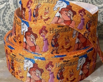 Wstążka Disney Hercules Wysokiej jakości wstążka grosgrain pocięta na wymiar o szerokości 1" i 1,5" Wstążka Meg, Pegasus Idealna na kokardy do włosów i nie tylko!