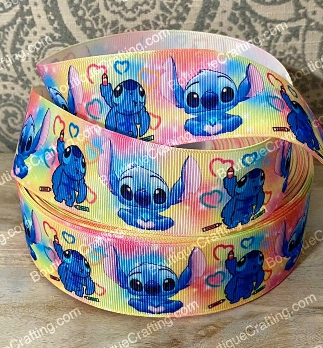 Disney Stitch Ribbon High Quality Grosgrain Ribbon by the Yard 1