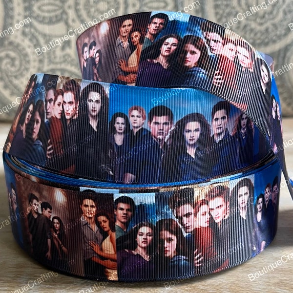 Ruban Twilight Ruban gros-grain de haute qualité par mètre 2,5 cm (1 po.) et 5 cm (2 po.) de large Ruban Vampire Bella Edward Jacob Esme Carlisle Cullens
