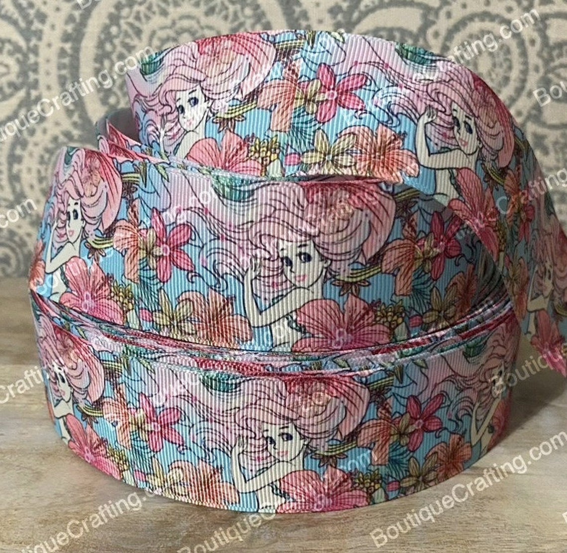 Disney Ariel Ribbon High Quality Grosgrain Ribbon by the Yard 1